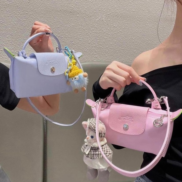 Longchamp Le Pliage Mini Pouch with handle with Cross body strap 💙 (Authentic) - Picture 7 of 7